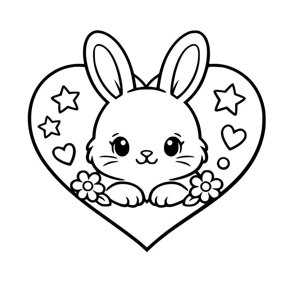 a bunny in a heart shape