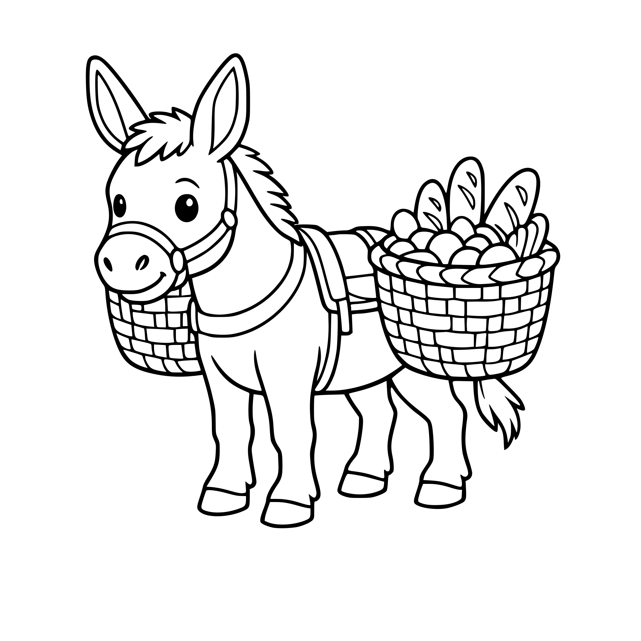 donkey with basket