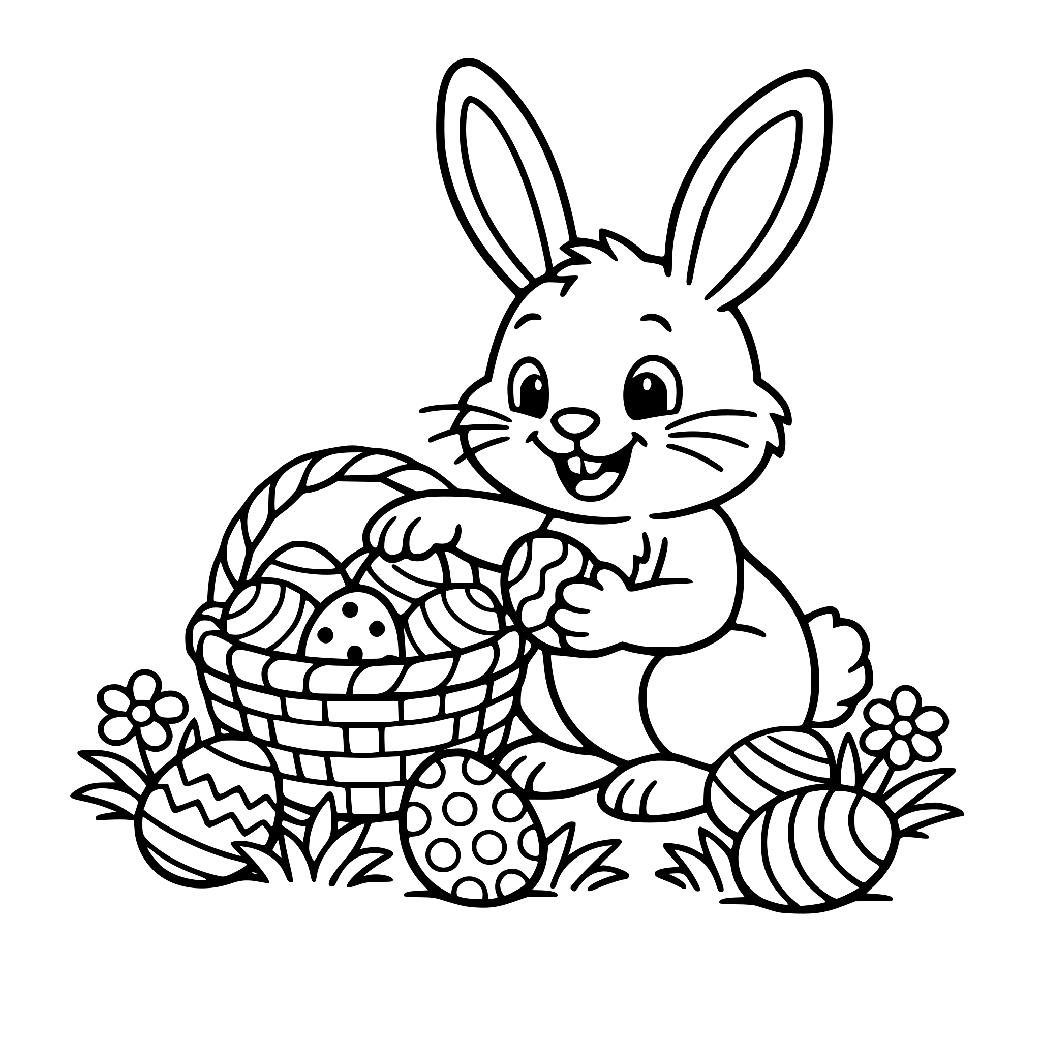 easter bunny getting eggs