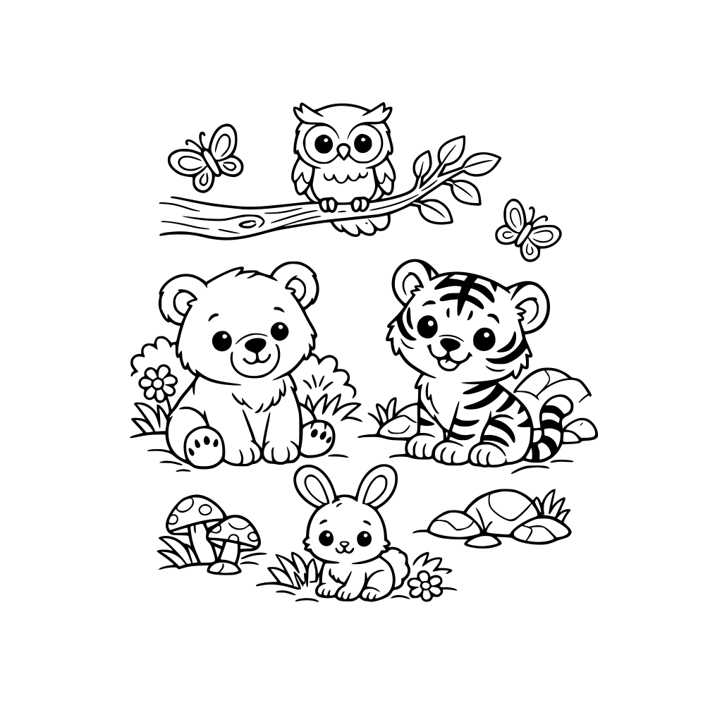 cute wild animals in their natural habitat. kids friendly