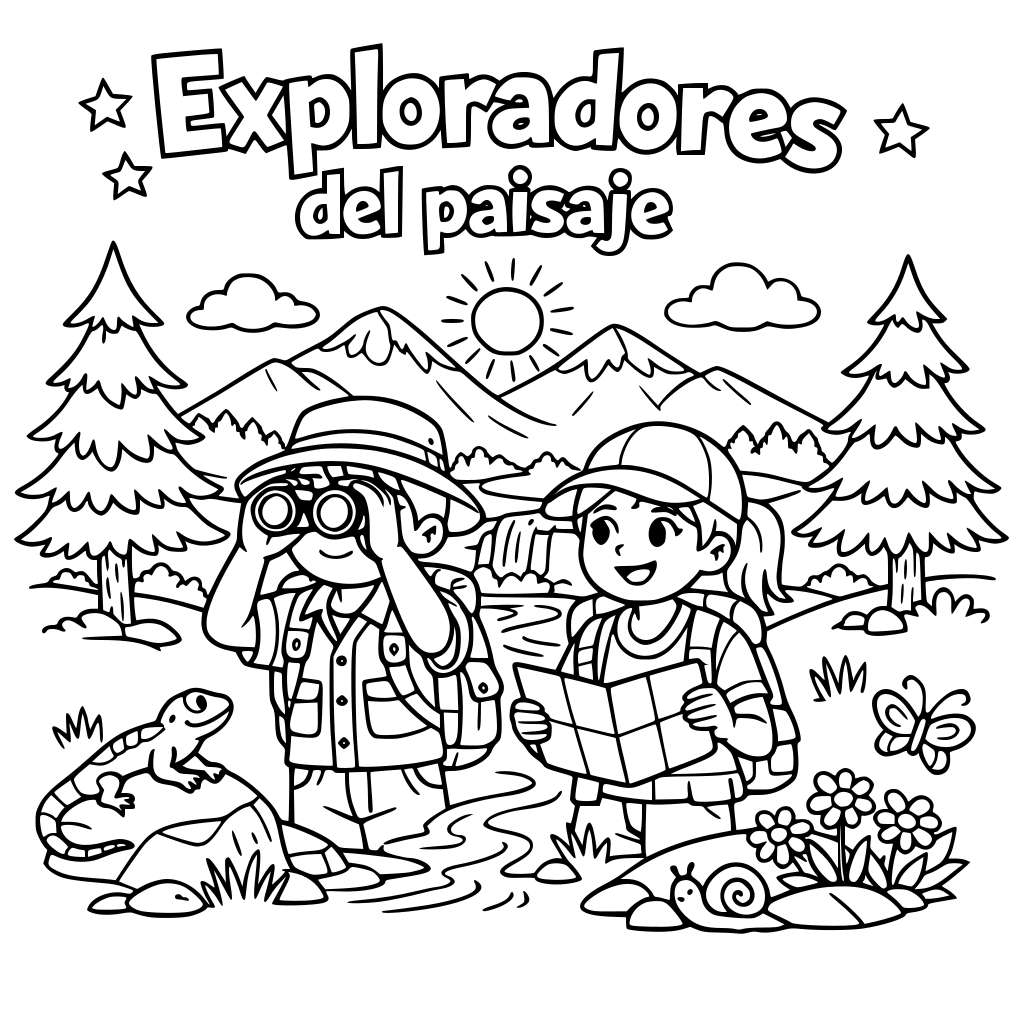 un titulo que pongoa: Exploradores del paisaje