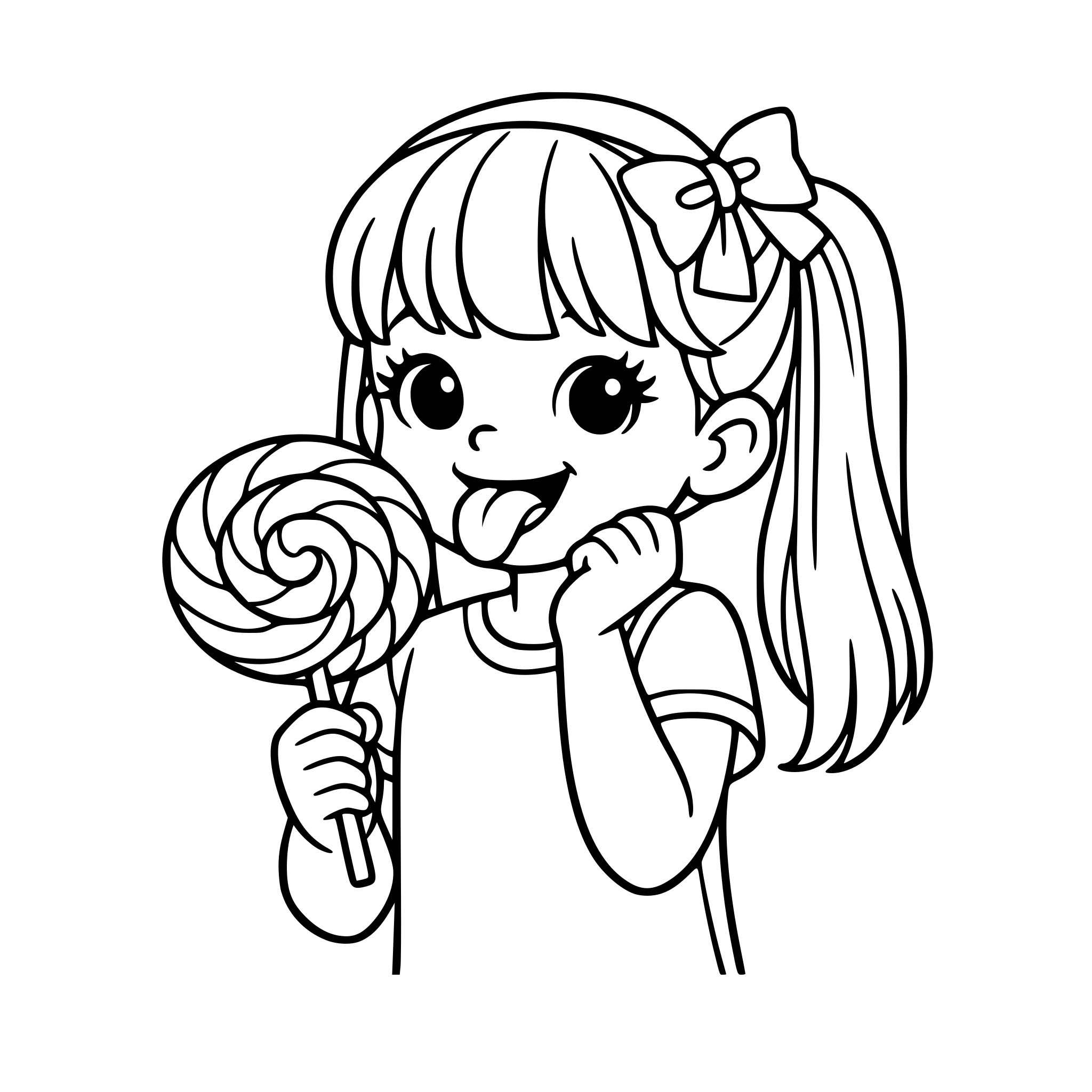 girl with lollipop with colour