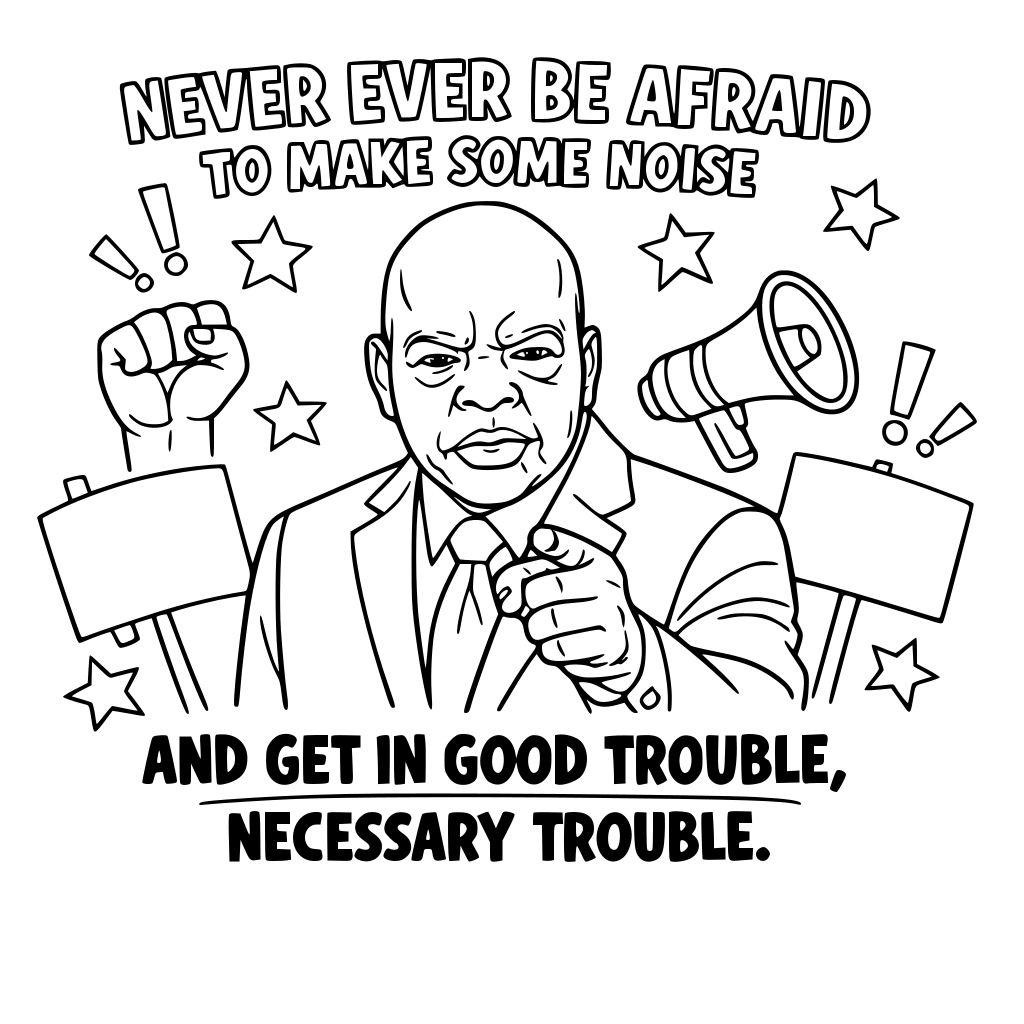 congressman john lewis never ever be afraid to make some noise and get in good trouble, necessary trouble