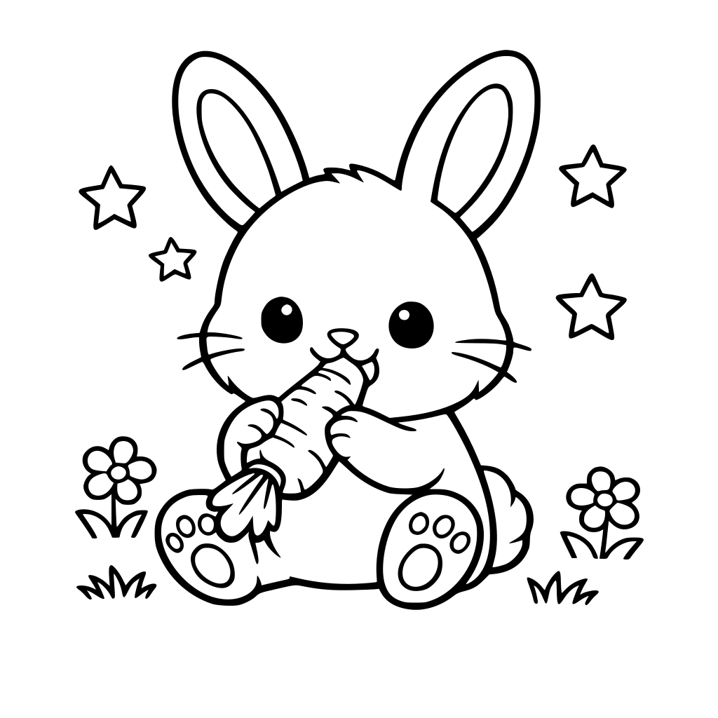 UM COELHO BEM FOFO COMENDO CENOURA