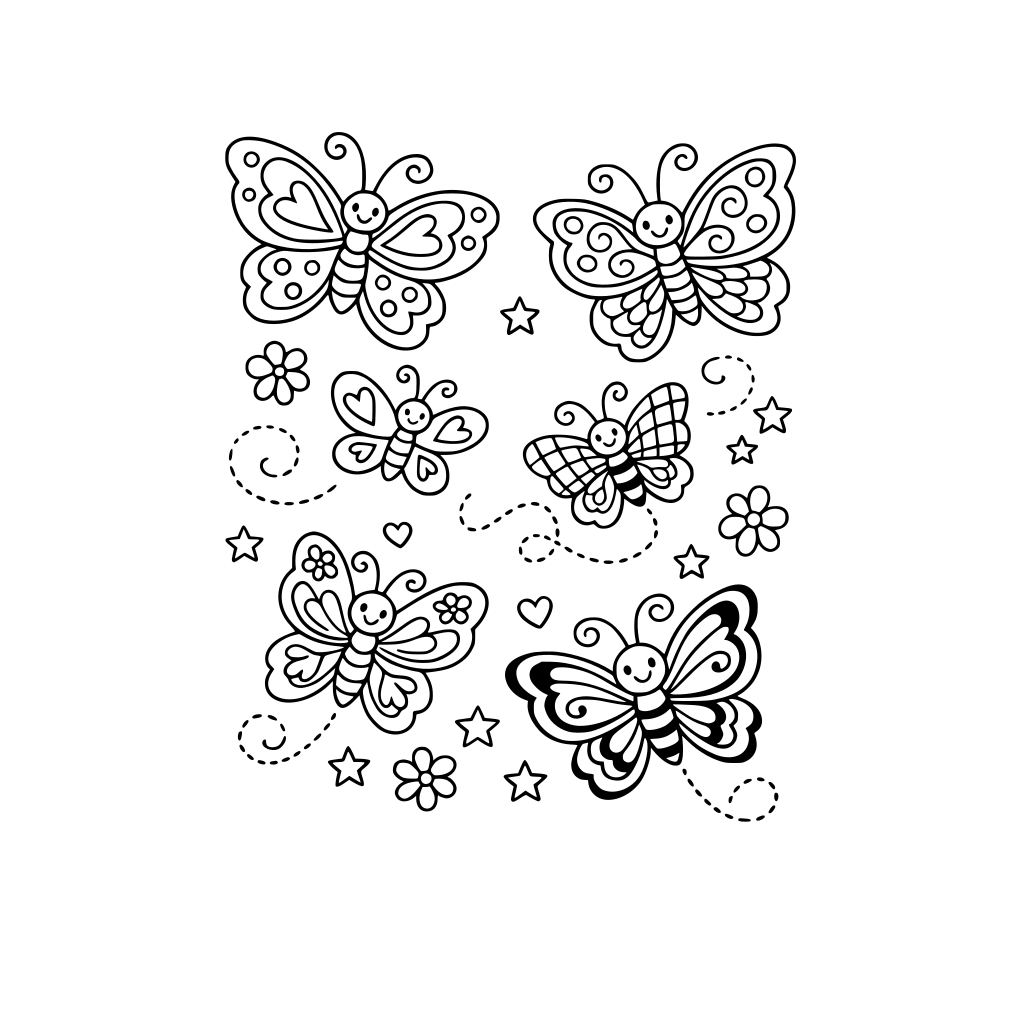 a page border with whimiscal butterflies