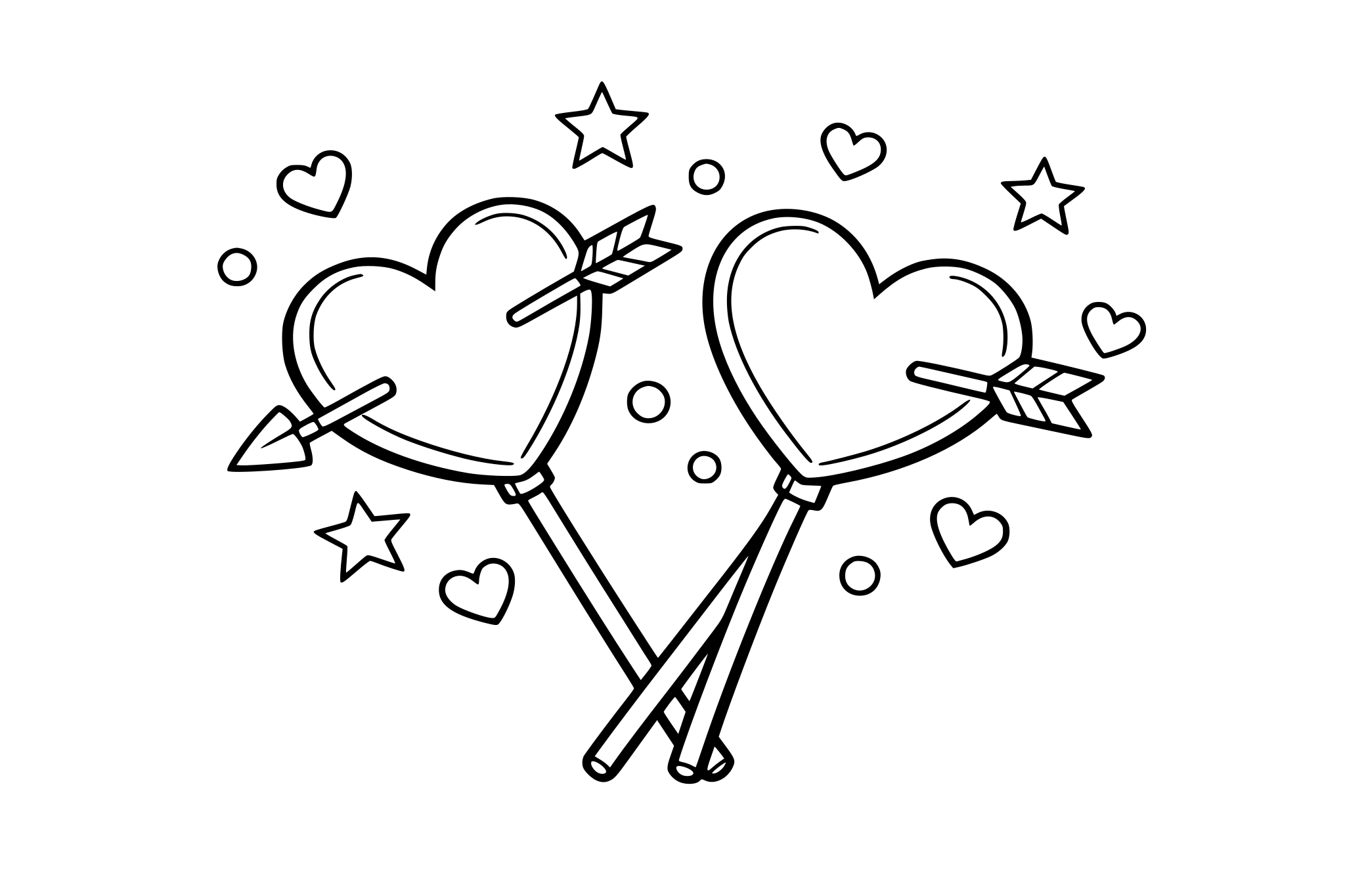 hearts with arrows. Candy lollipops.