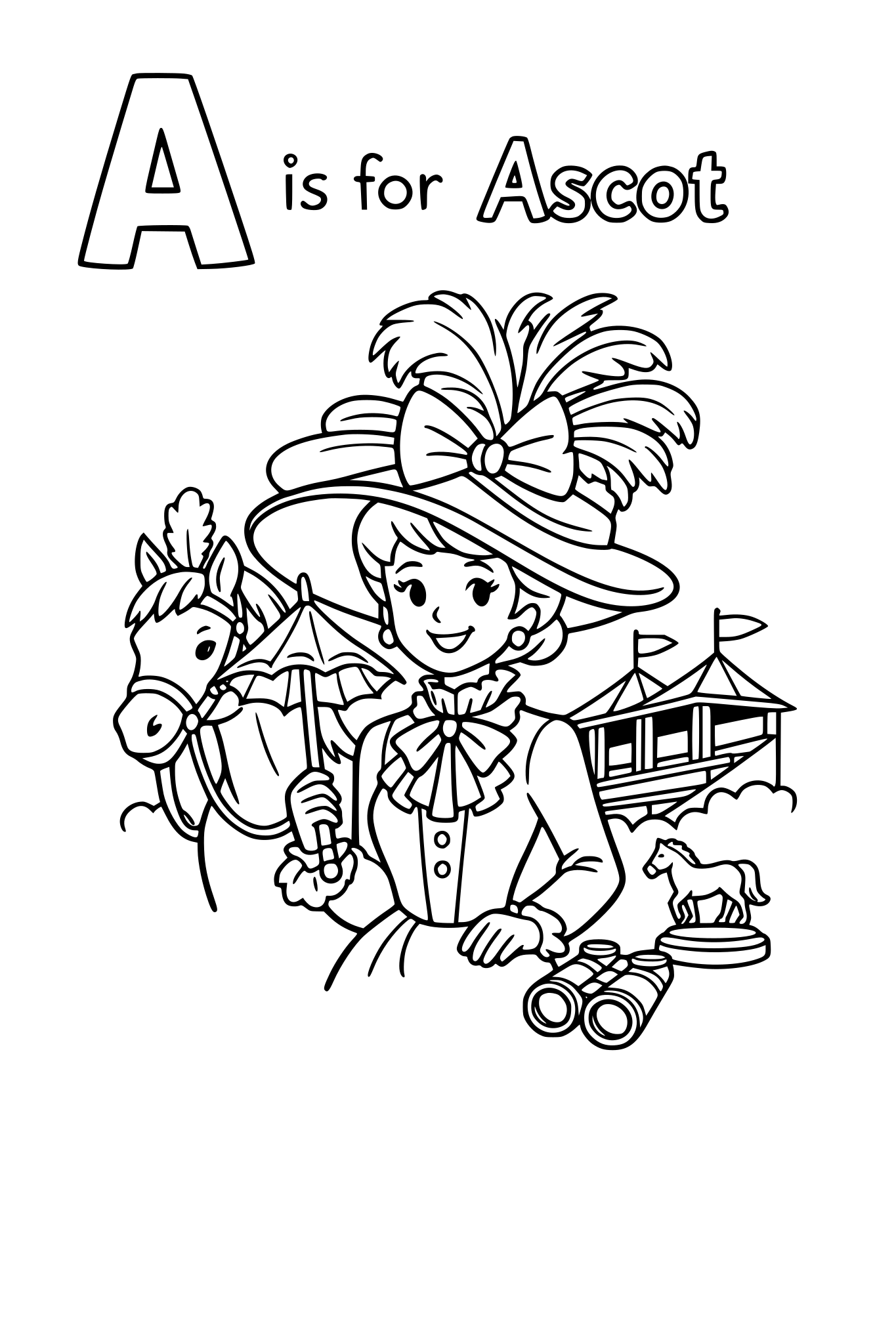 My Fair Lady Alphabet Coloring Book (2nd Grade) Format: One page per letter (large letter simple scene to color)