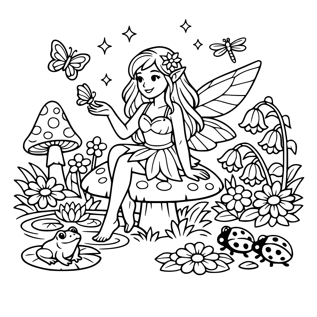 fairy in a whimsical garden