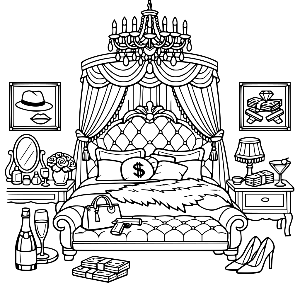 A mafia boss empire aesthetic fantasy master bedroom for girls & women