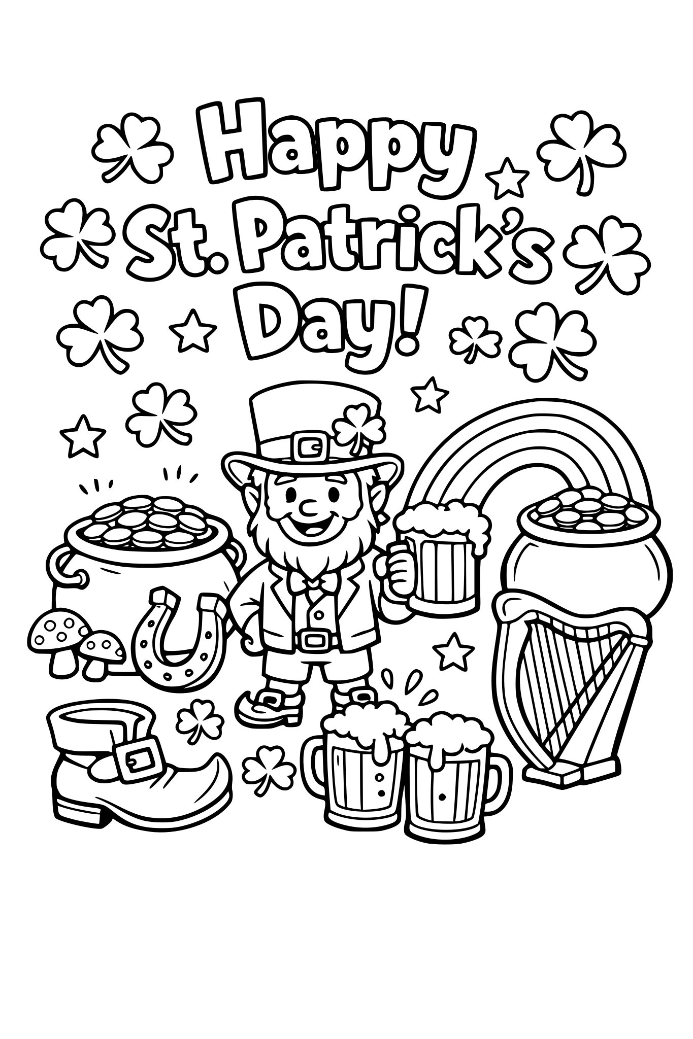 st patricks day coloring page for middle school