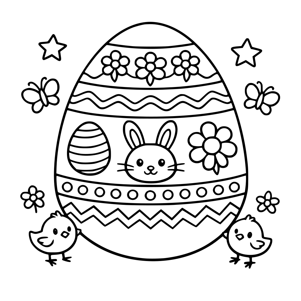 picture of an easter egg for kids to color