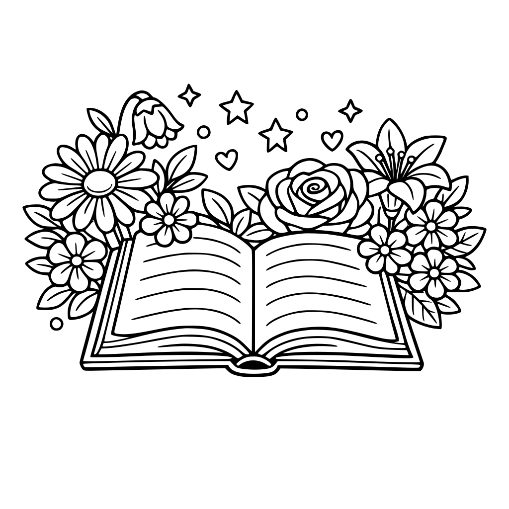 book with flowers