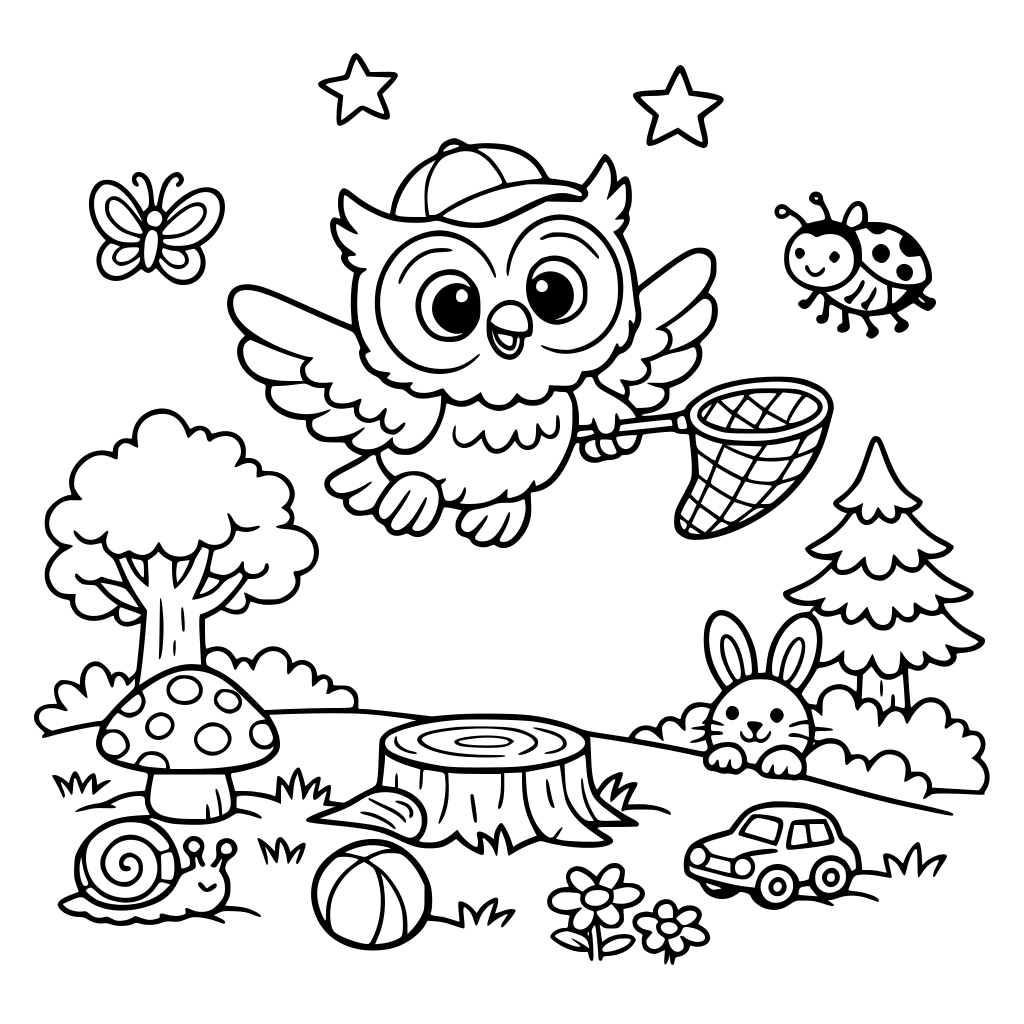 Tilli fliegt in den Wald. Heute will er spielen.