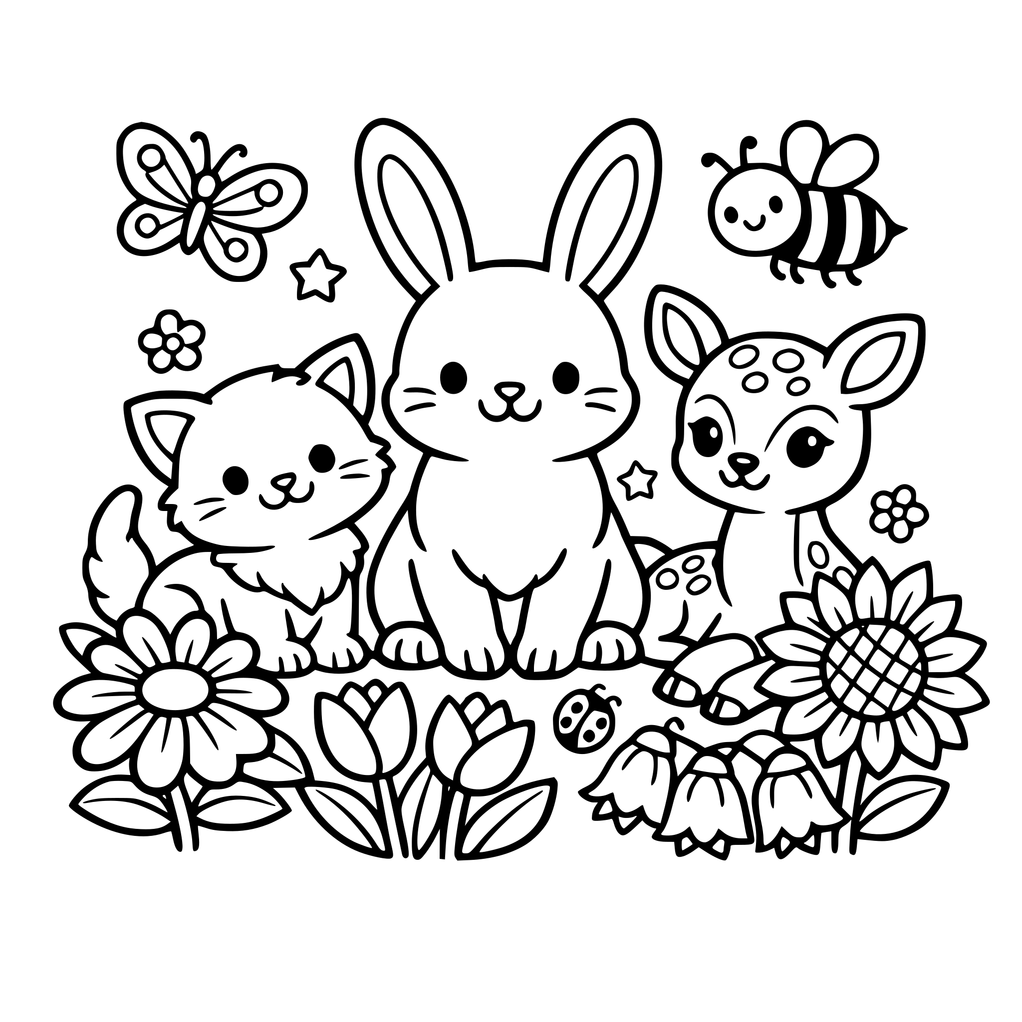 flowers and animals
