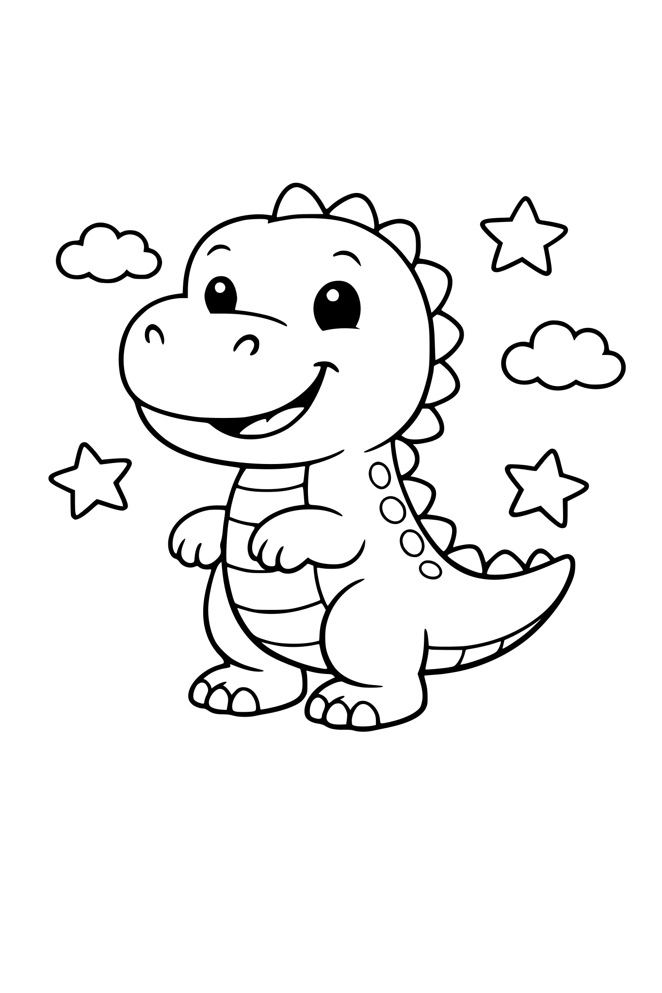 Toy dinosaur smiling, toddlers friendly