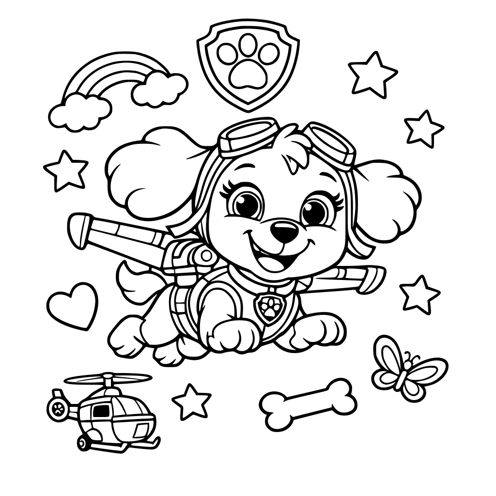 paw patrol pink color page