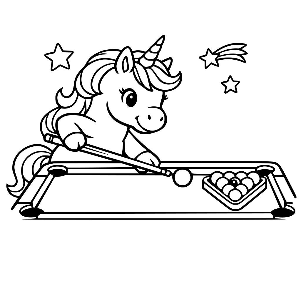 licorne qui joue au billard