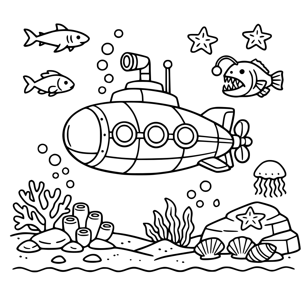 Kapal selam menjelajahi lautan