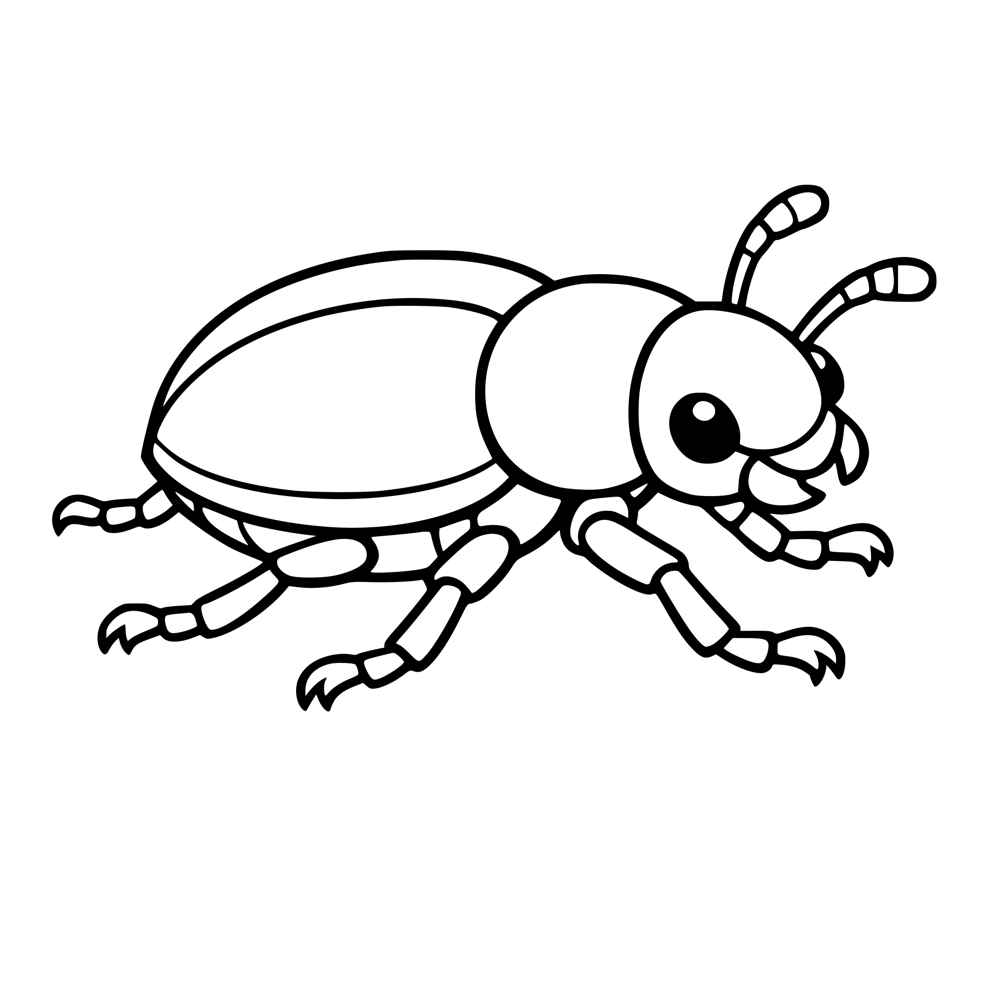 Create an image of a bug crawling. White background, isolated.