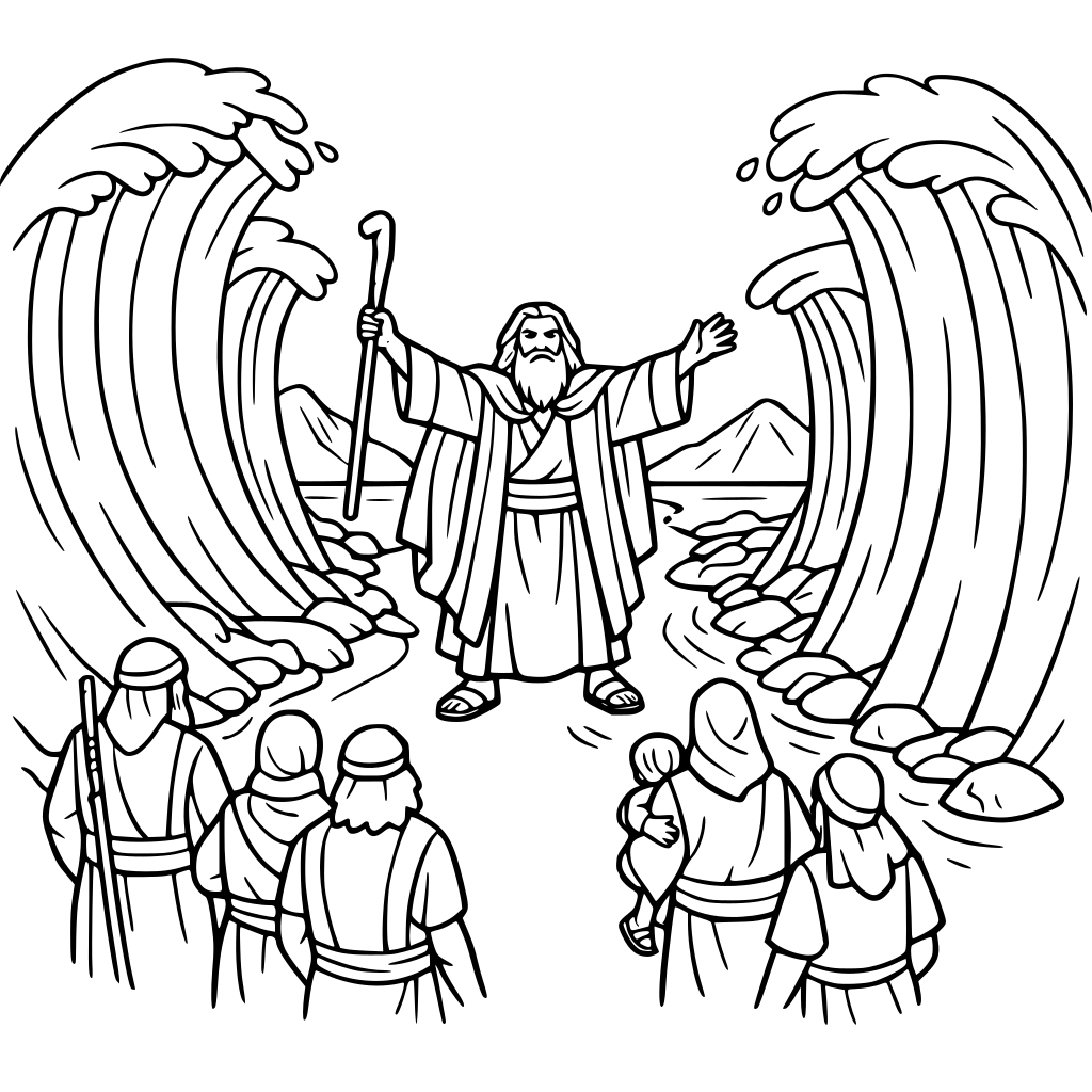Moses parting the read sea