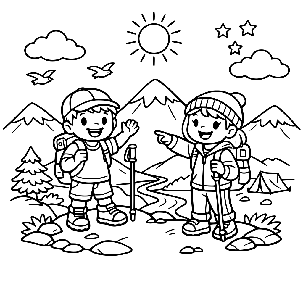 kids on the mountins