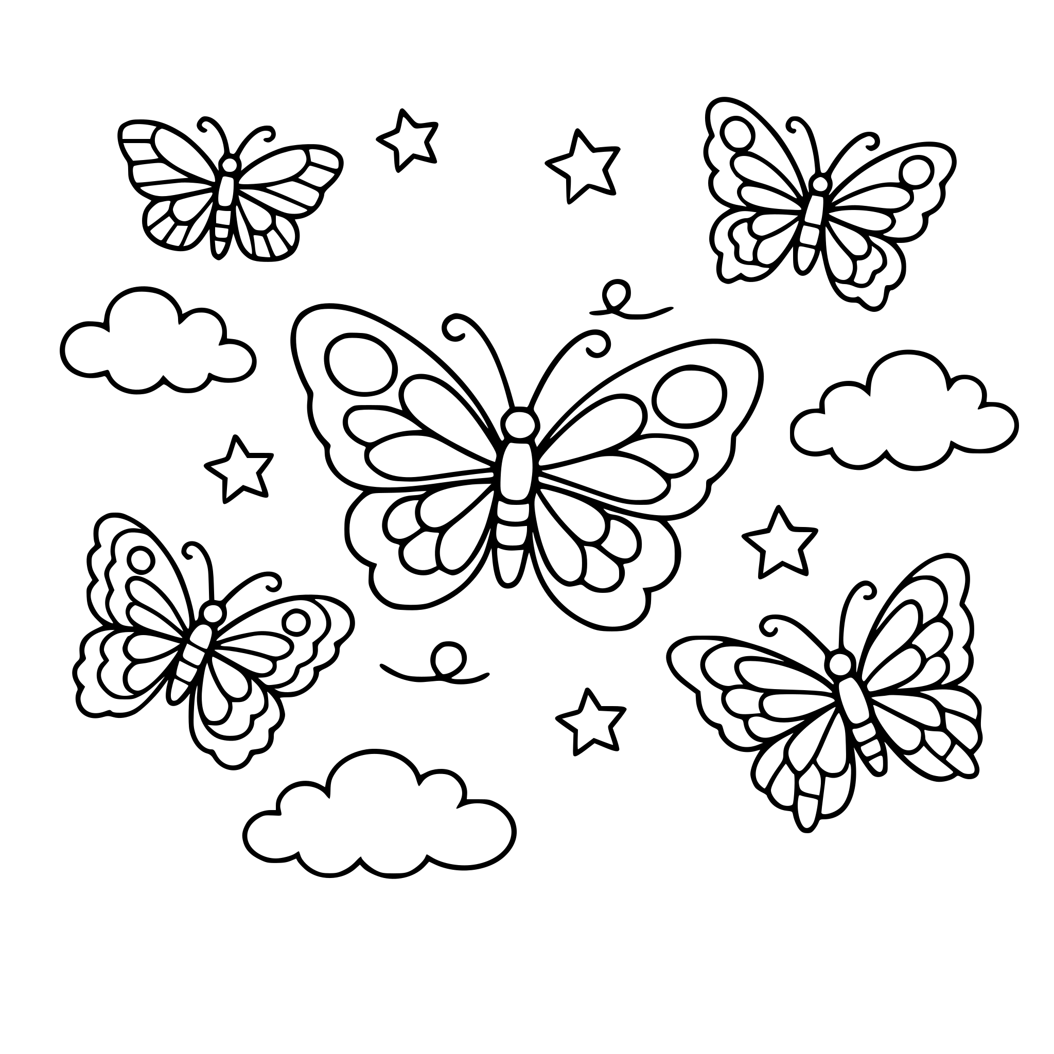 Butterflies are flying in the sky
