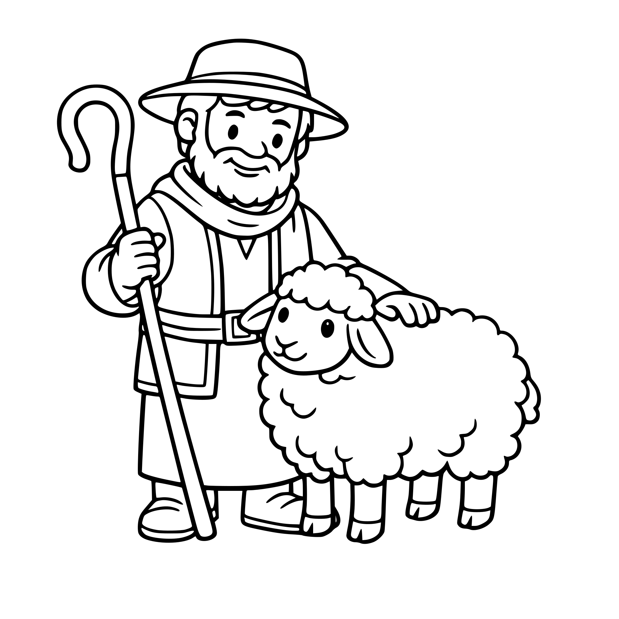 un berger avec sa brebis