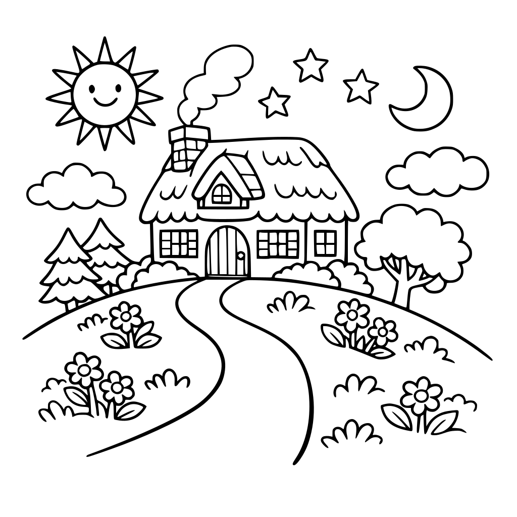 A small cottage on a hill