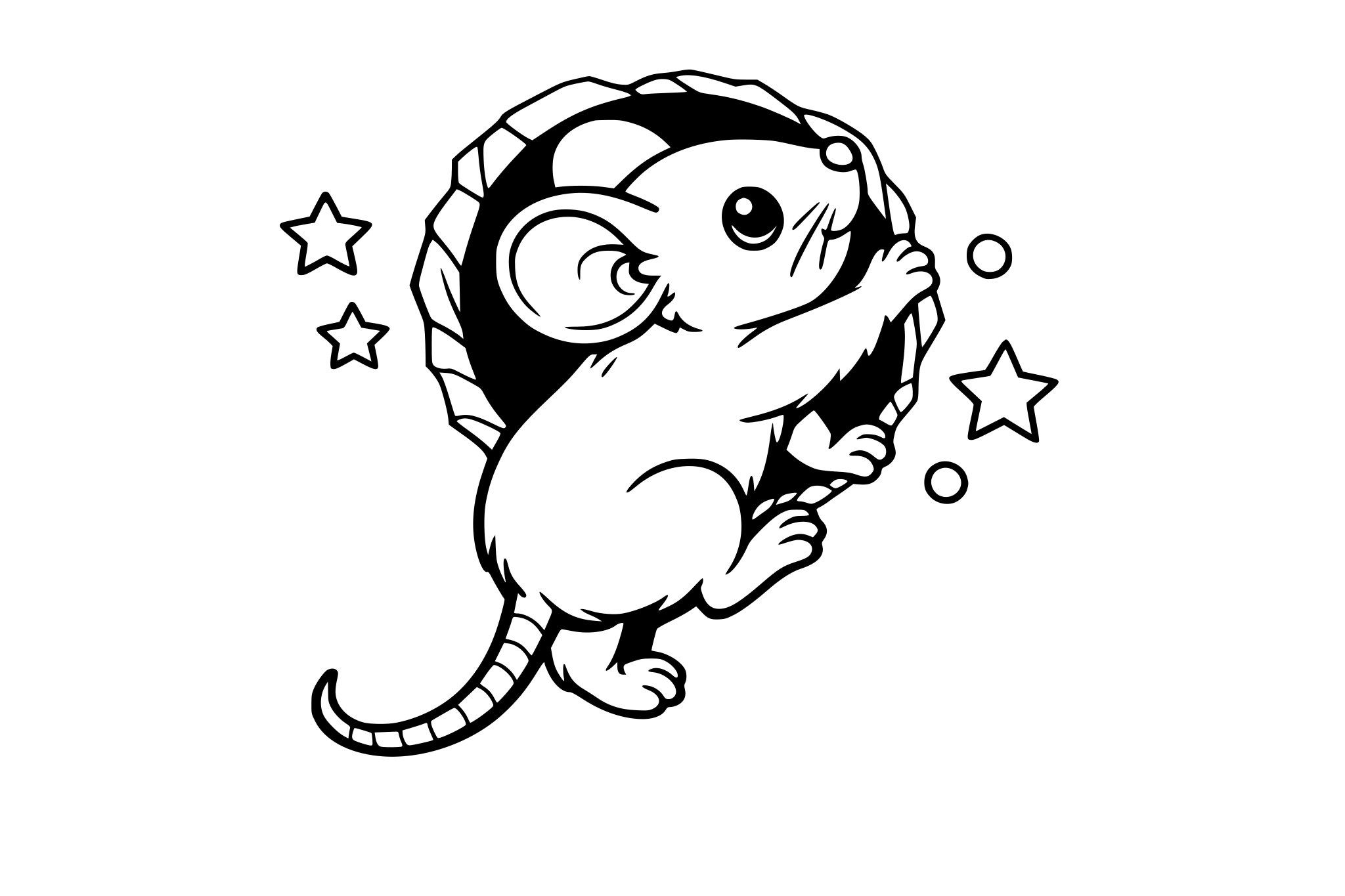 A mouse climbing in a hole