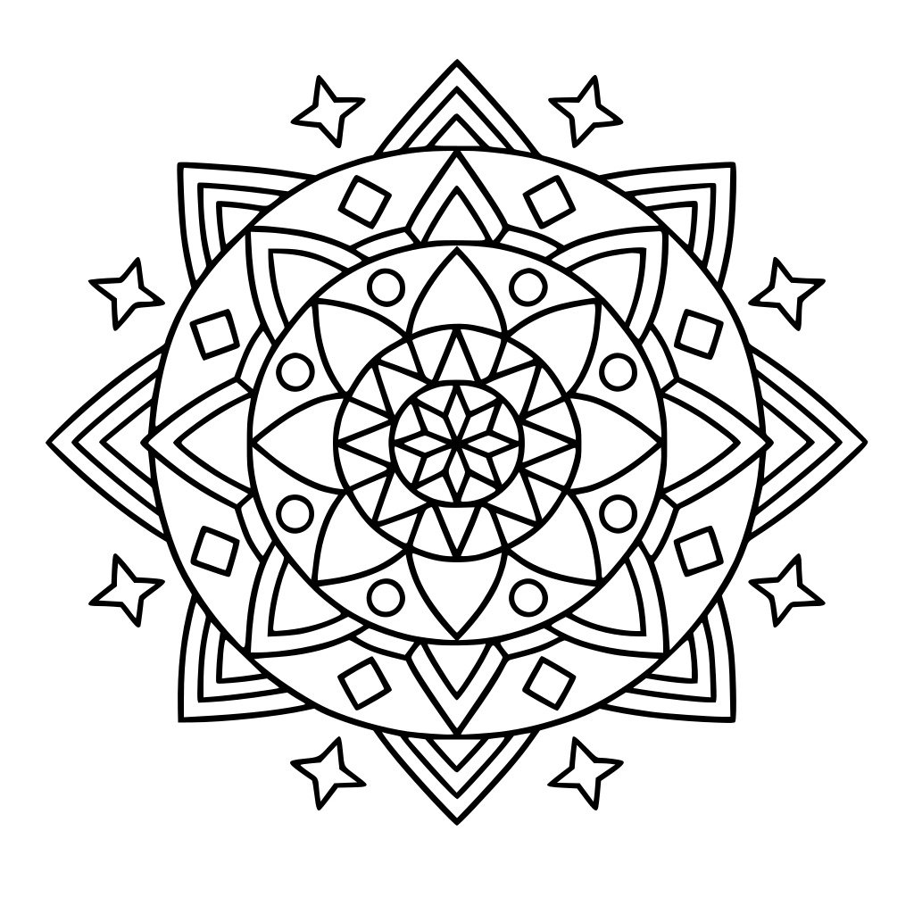 Simple mandala consisting of geometric patterns