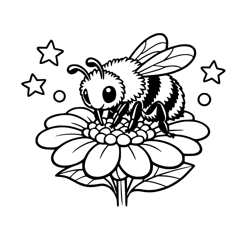 fuzzy bee on a flower