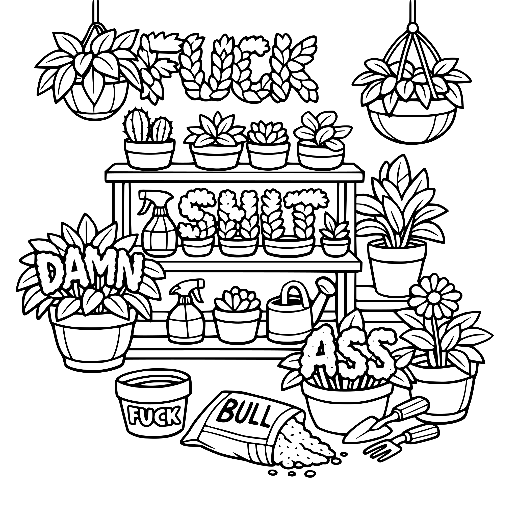 A plant room with hidden swear words