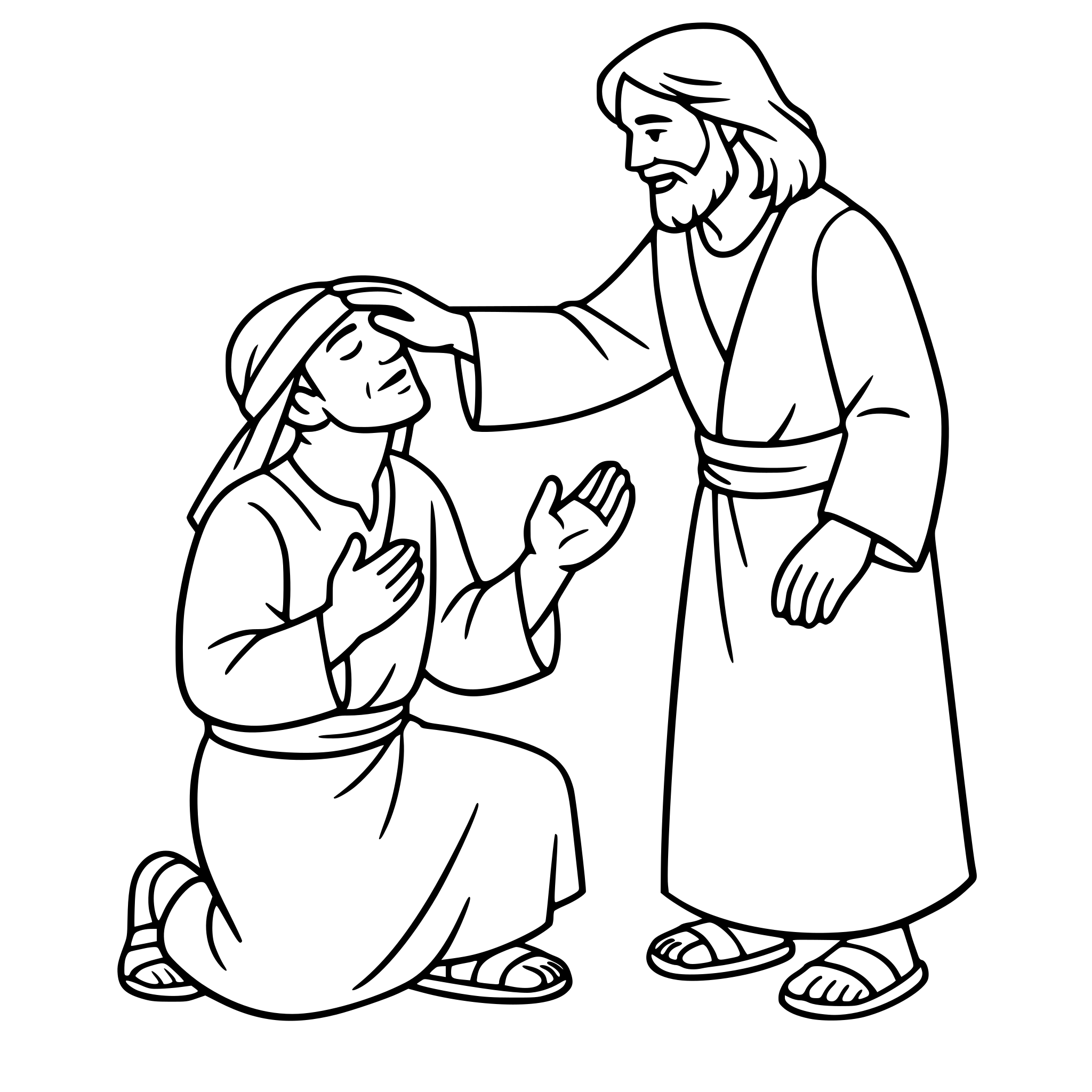Jesus healing a blind person