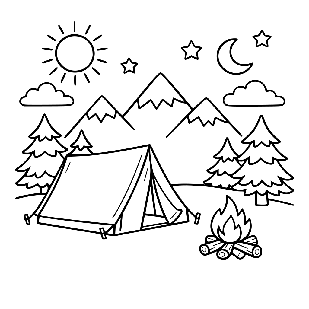 Convert this image into a clean black and white line art sketch, colouring book style. Simple outlines, no shading, no colour, smooth continuous lines, high contrast, white background, suitable for printing