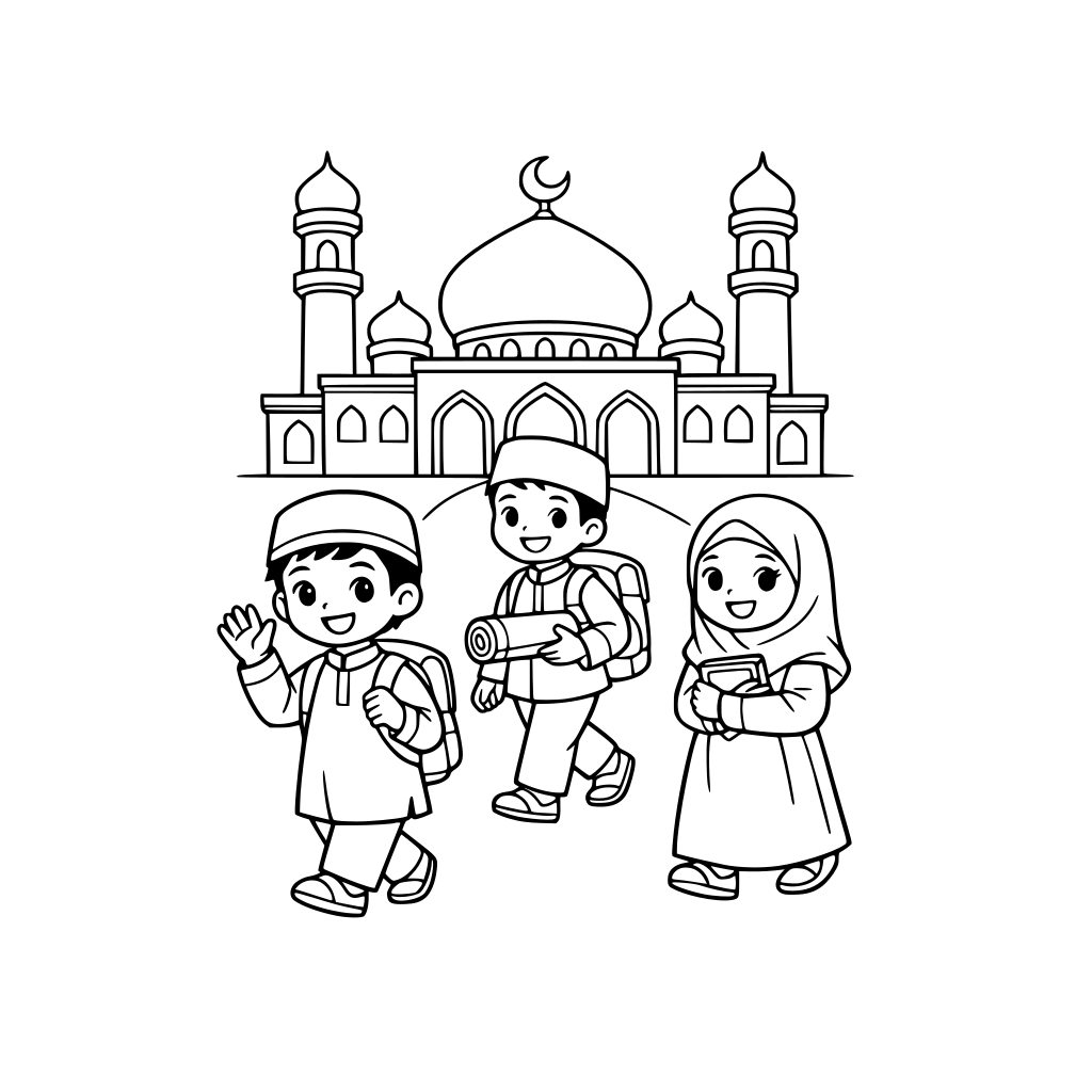 Sekarang anak muslim pergi ke masjid