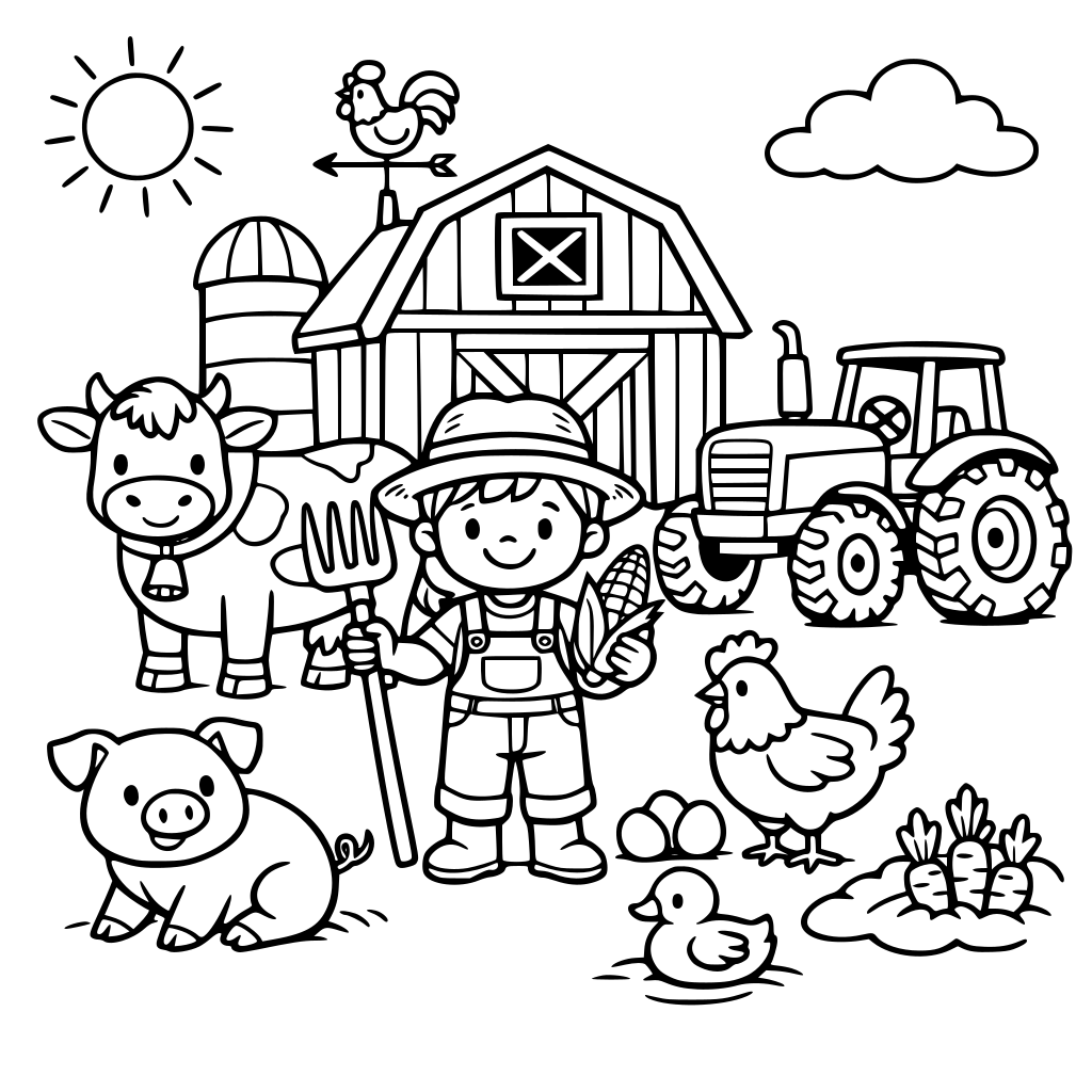 farming coloring book