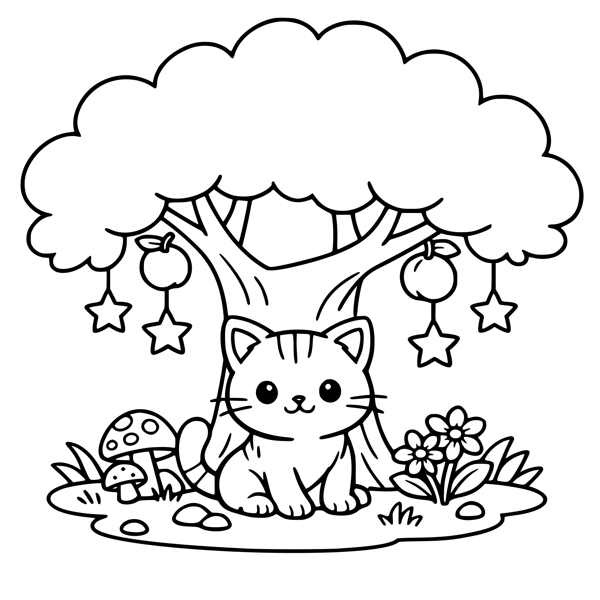A CAT UNDER A TREE