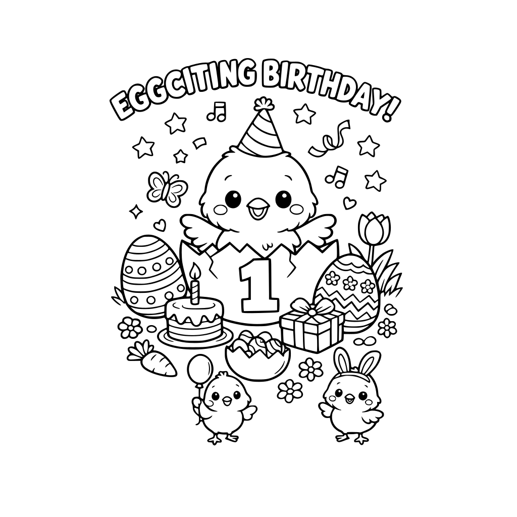 first easter birthday celebration "Eggciting Birthday or Tiny Chick Birthday theme"