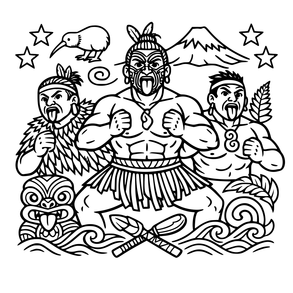 nouvelle-zélande, maoris, haka, dessins tribal