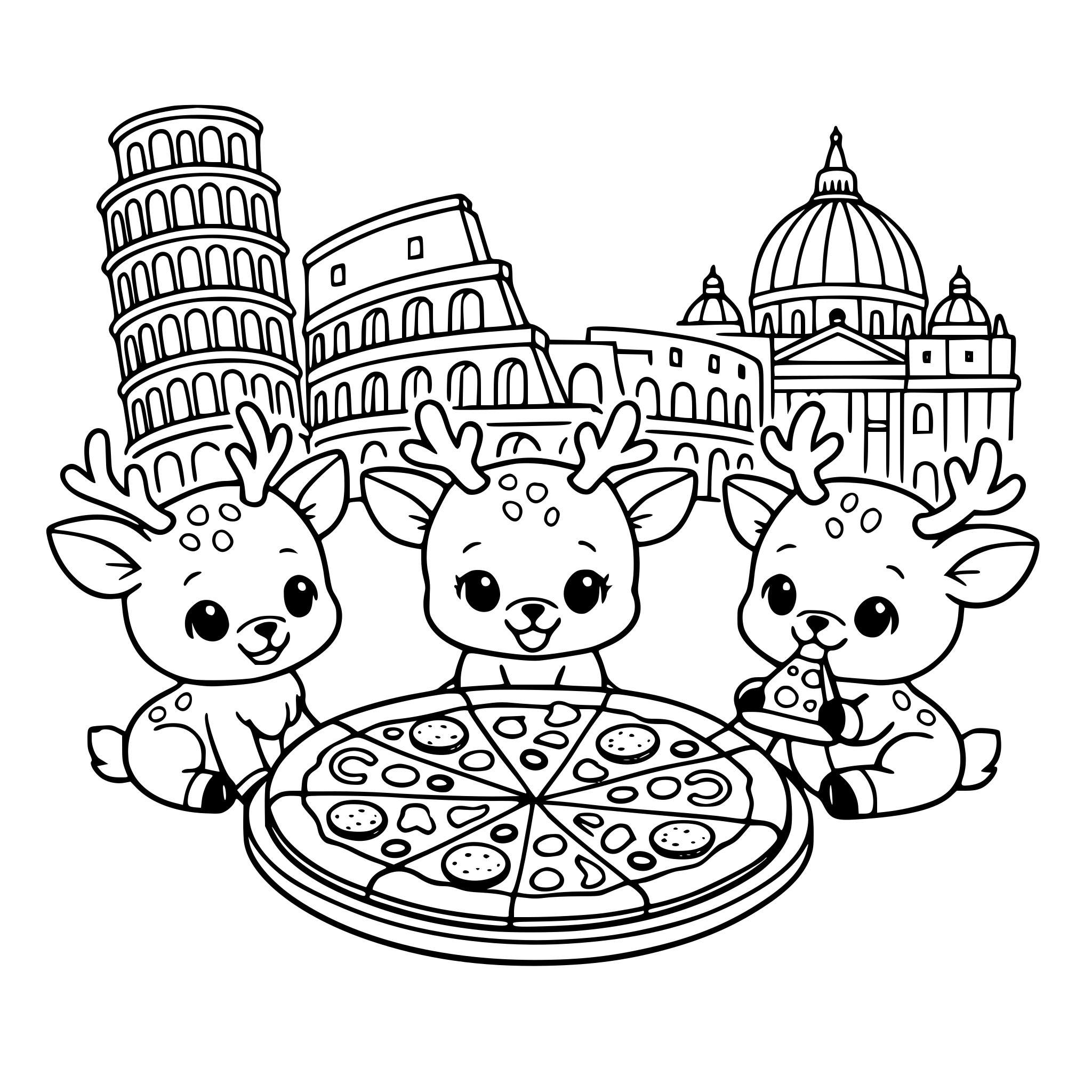 Pizza, Italian Landmarks and a few cute Stag Deers