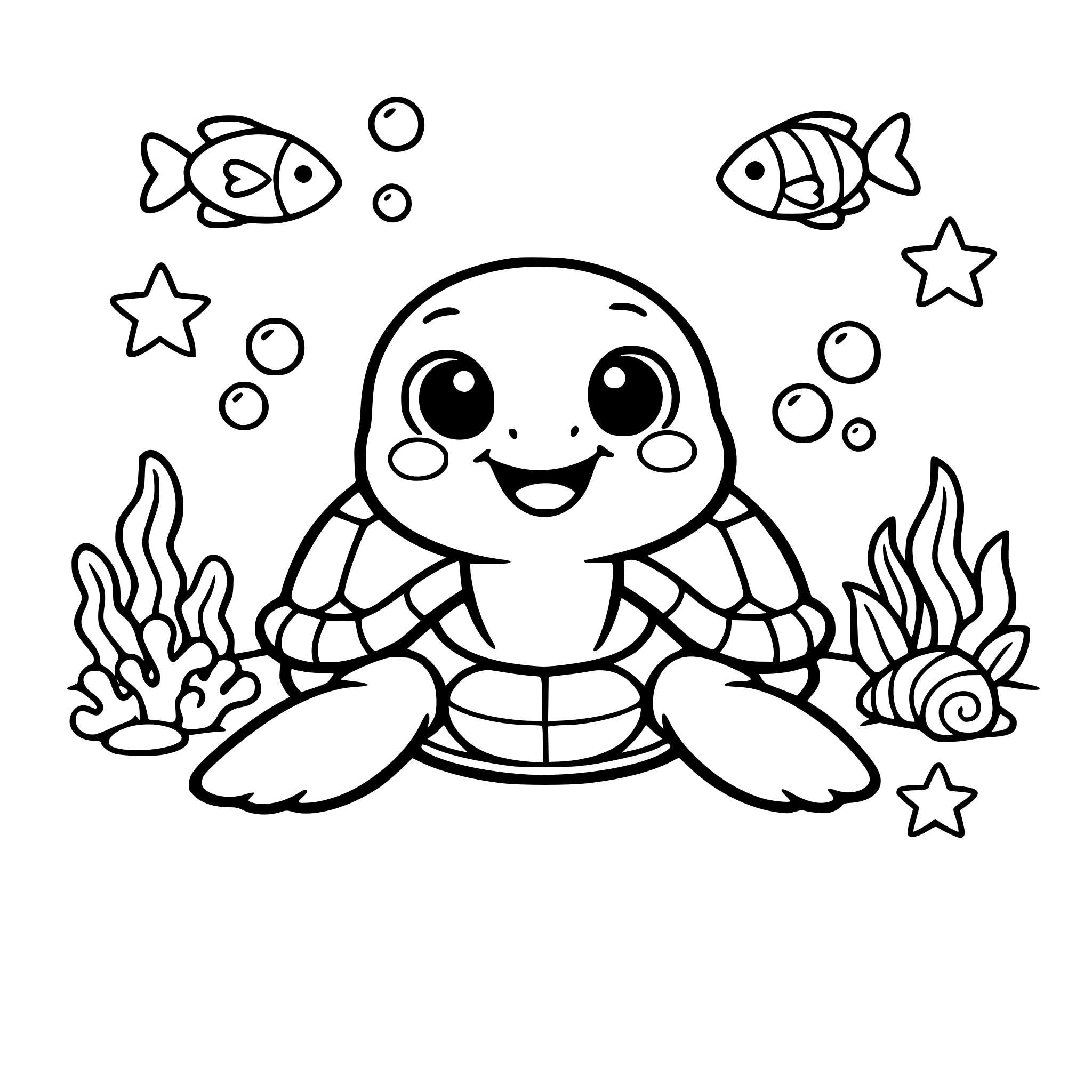 Coloring book about turtle