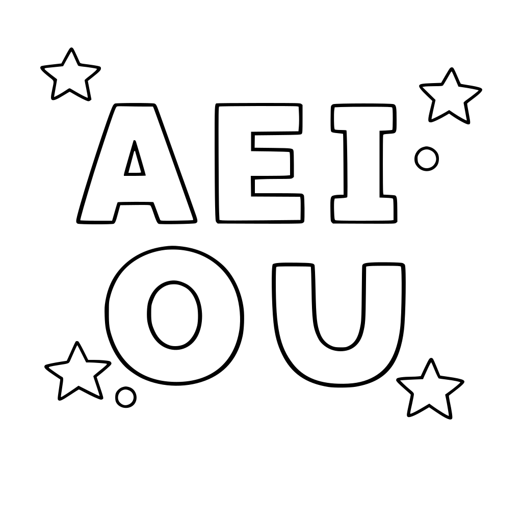 vocales en imprenta mayuscula para colorear