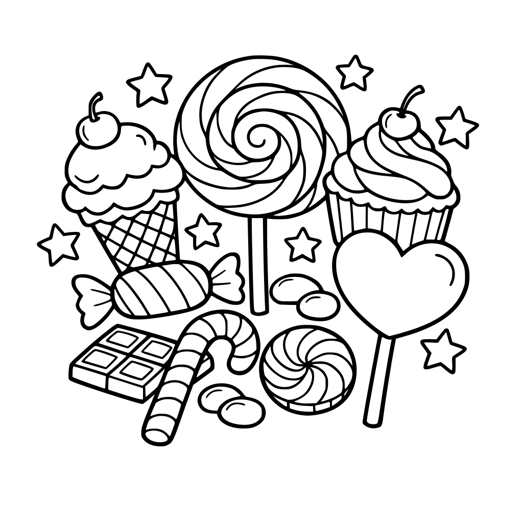 Candy coloring book