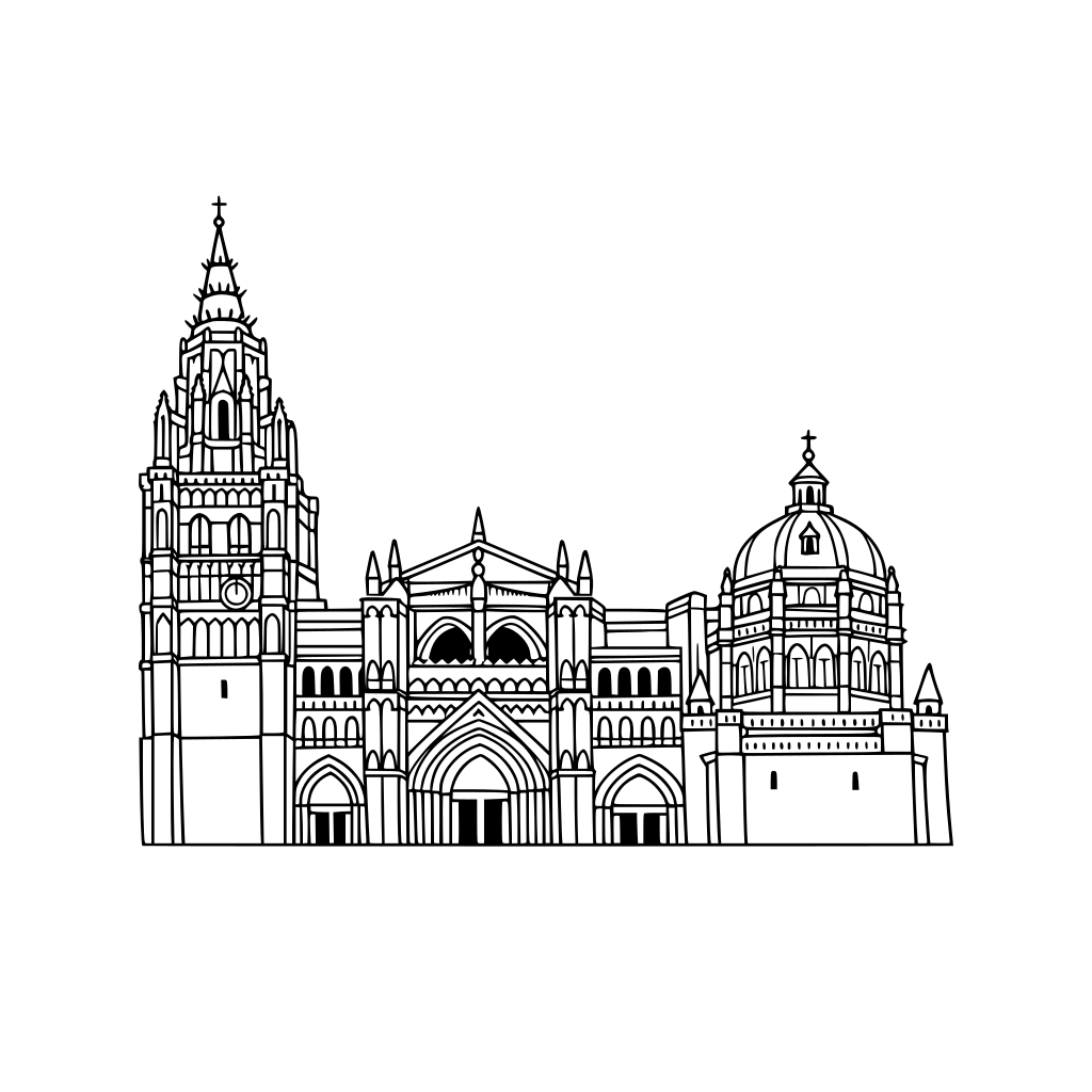 por favor dibuja la catedral de Toledo