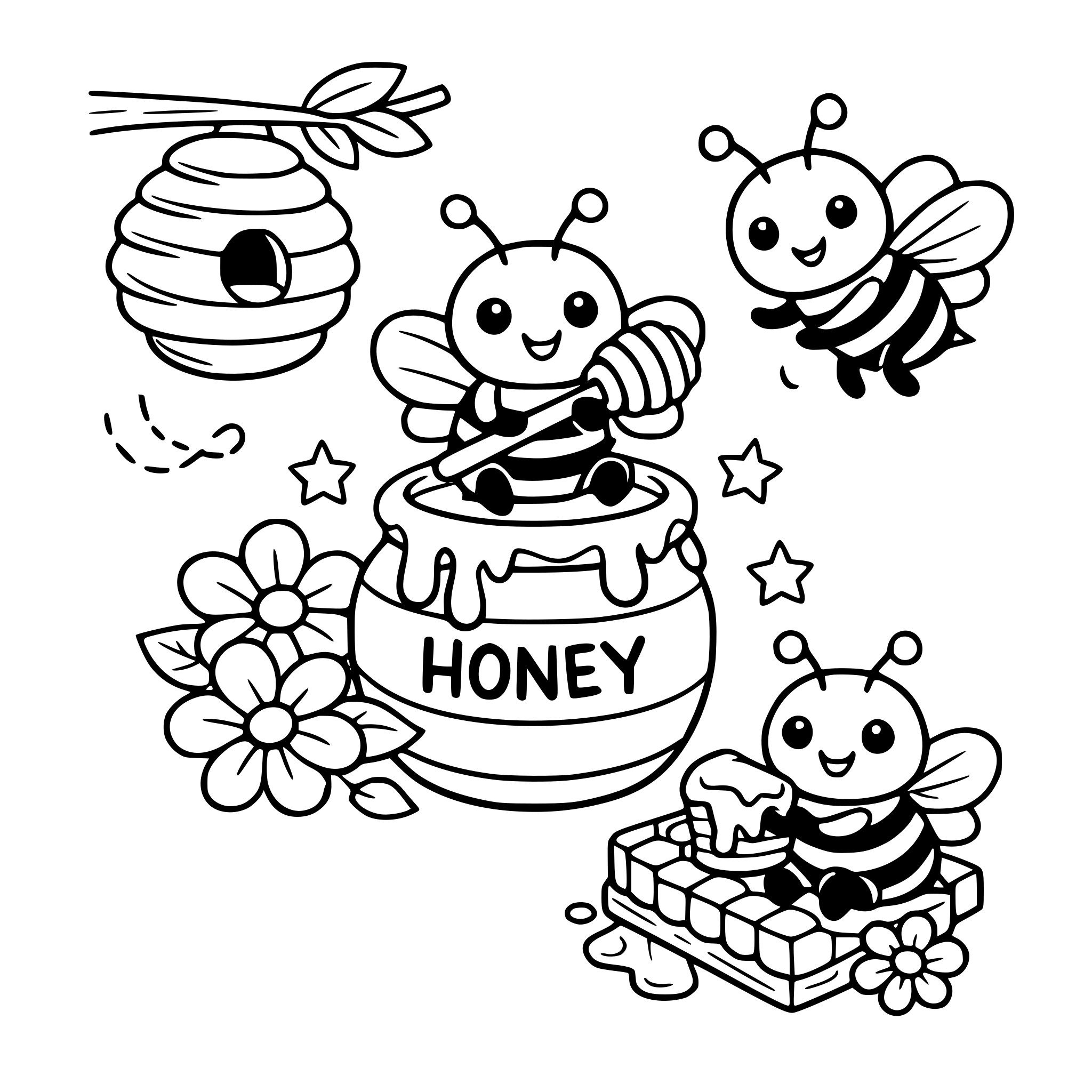Bees with honey