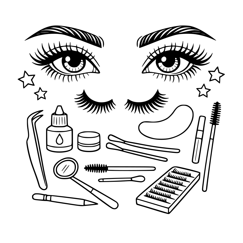 eyelashes eyebrows lash technician equipment