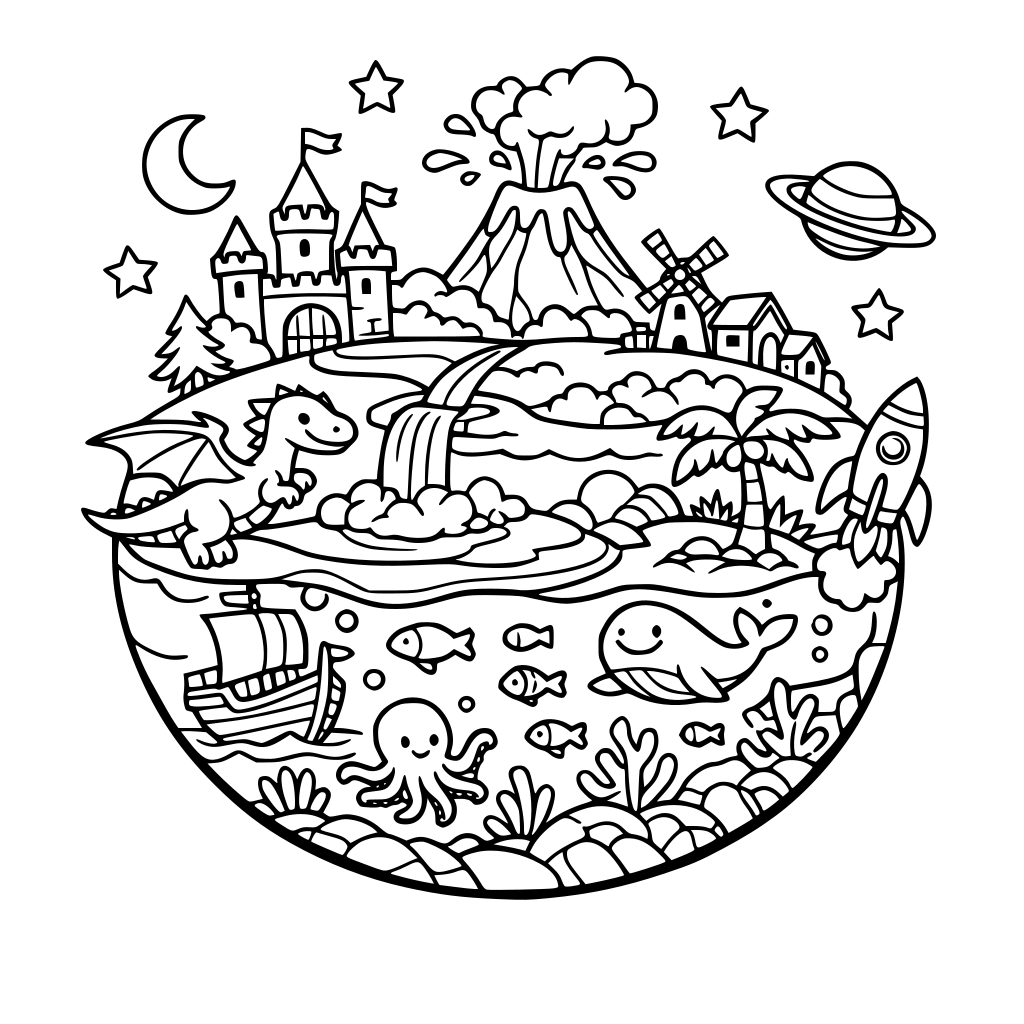 make this world into a colouring in