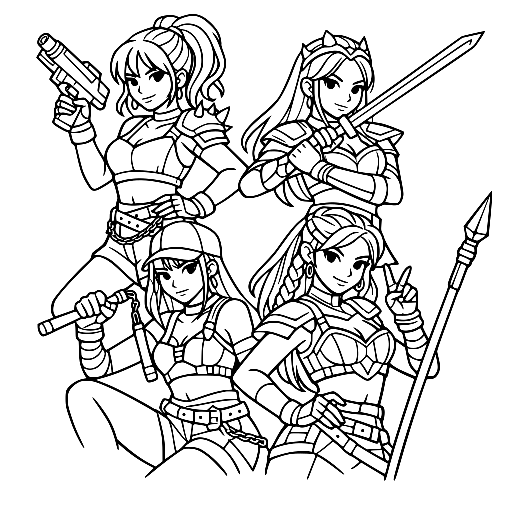 dibujos de guerreras del k pop