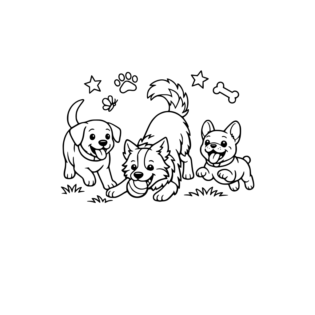 dogs playing together in a park