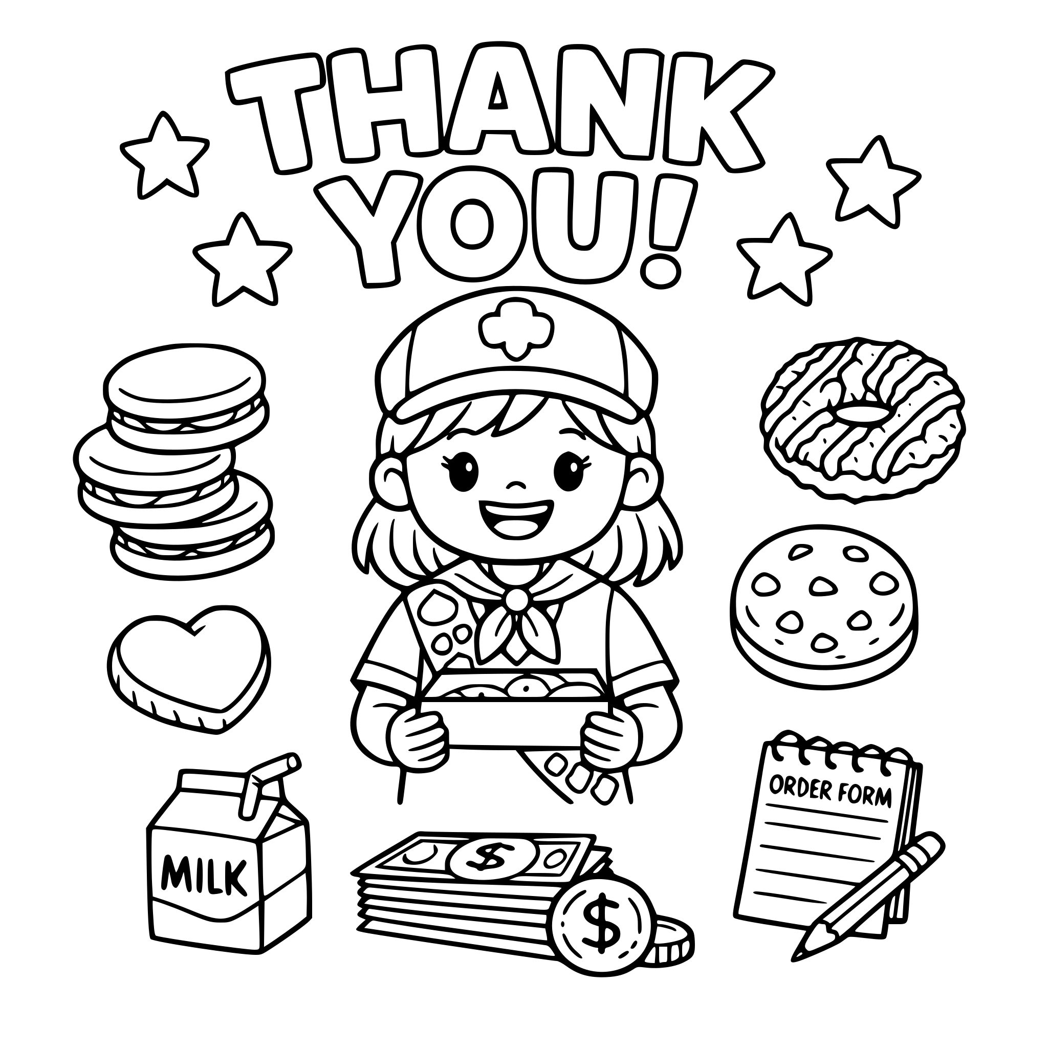 girl scout cookie thank you card